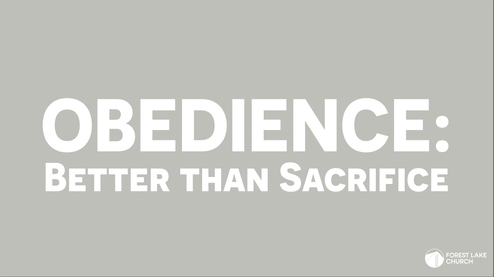 Obedience: Better Than Sacrifice episode artwork